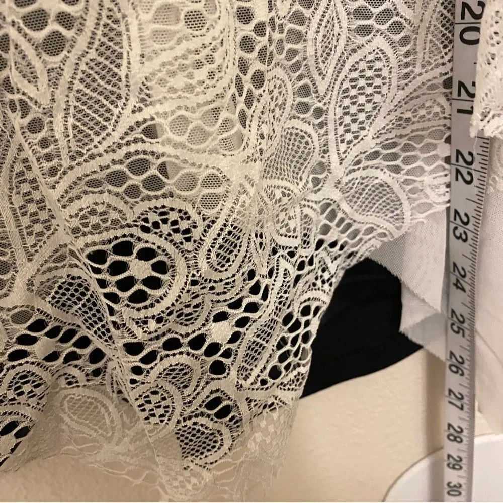 WEISSMAN Dance Costume black and White lace mesh Young And Beautiful 11893 MA